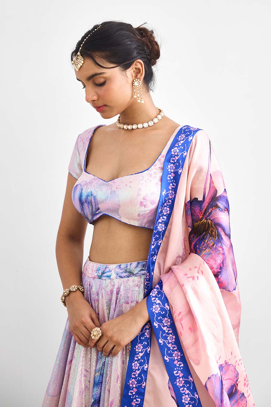 Lavender Twilight Sequin Embellished Lehenga Set