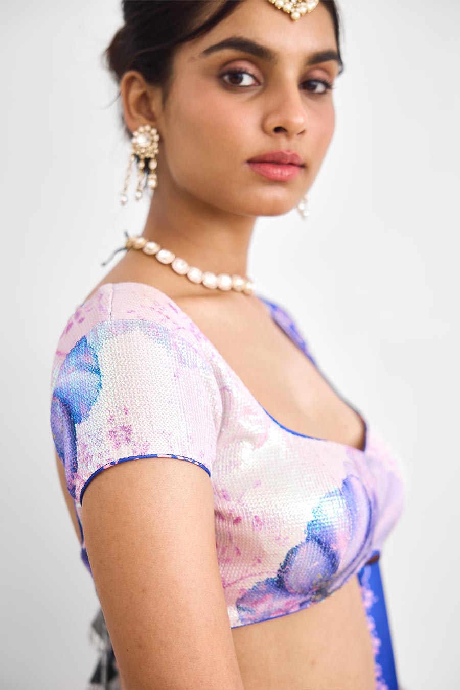 Lavender Twilight Sequin Embellished Lehenga Set