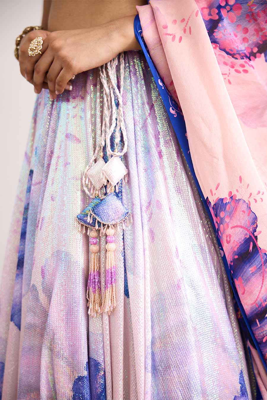 Lavender Twilight Sequin Embellished Lehenga Set