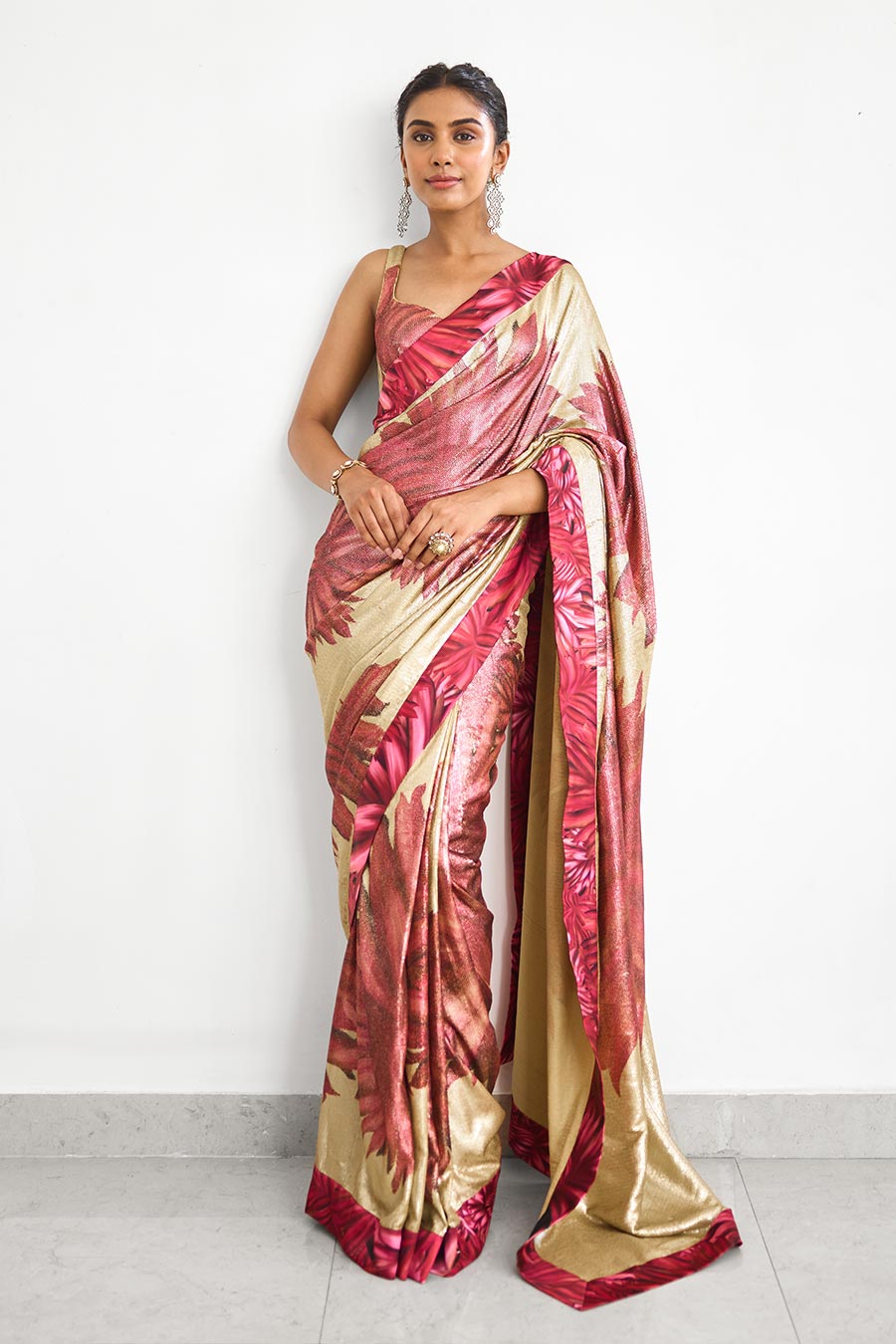 Golden Hour Sequin Embellished Saree Set