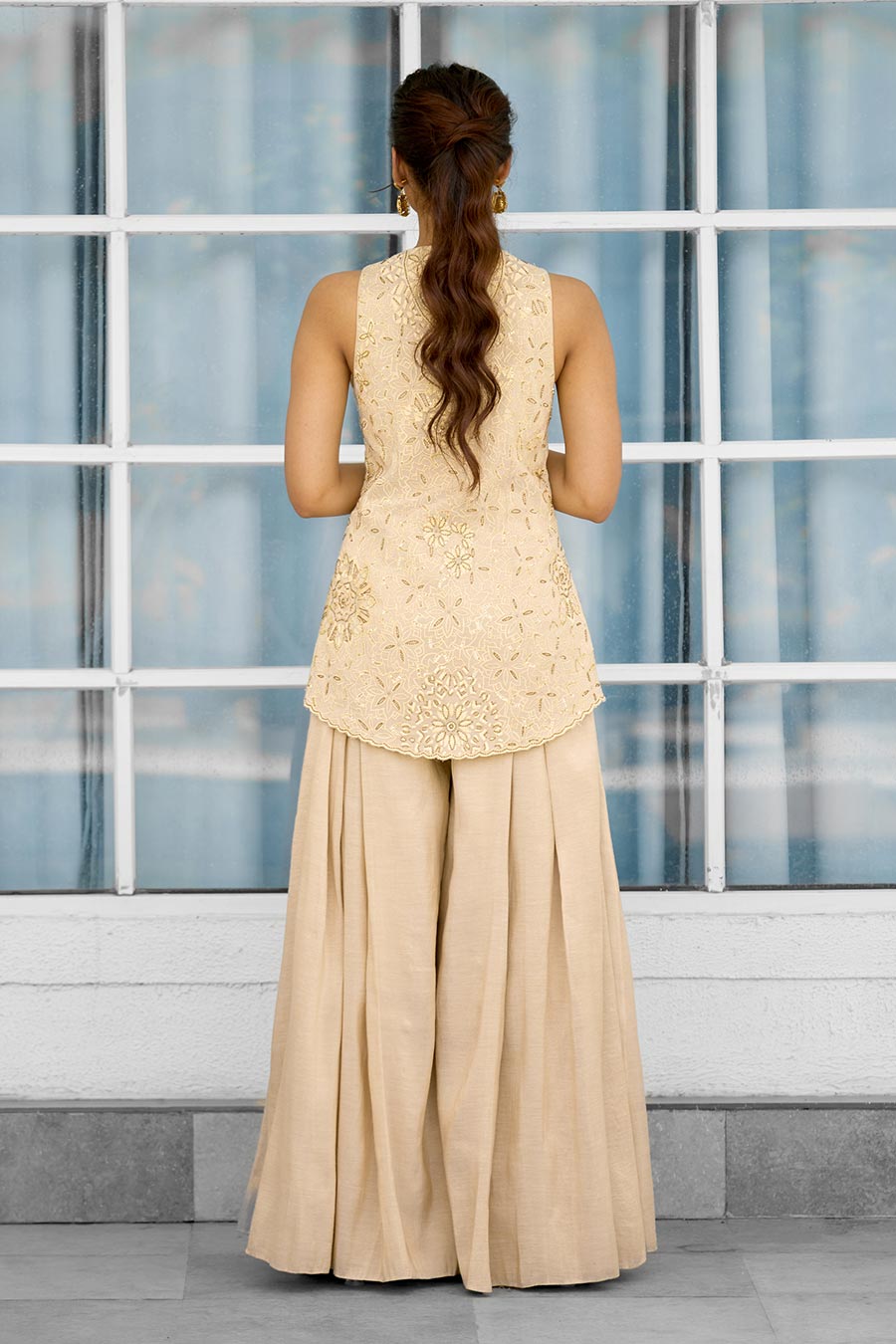 Gold Lime Light Embellished Co-Ord Set