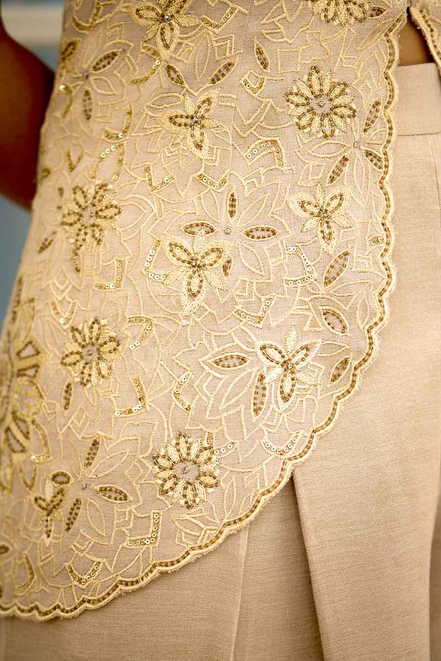 Gold Lime Light Embellished Co-Ord Set