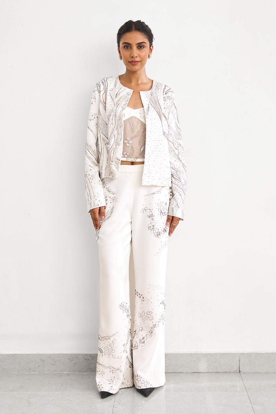 Aurora Ivory Embellished Corset Co-Ord Set