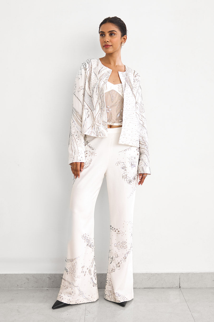 Aurora Ivory Embellished Corset Co-Ord Set