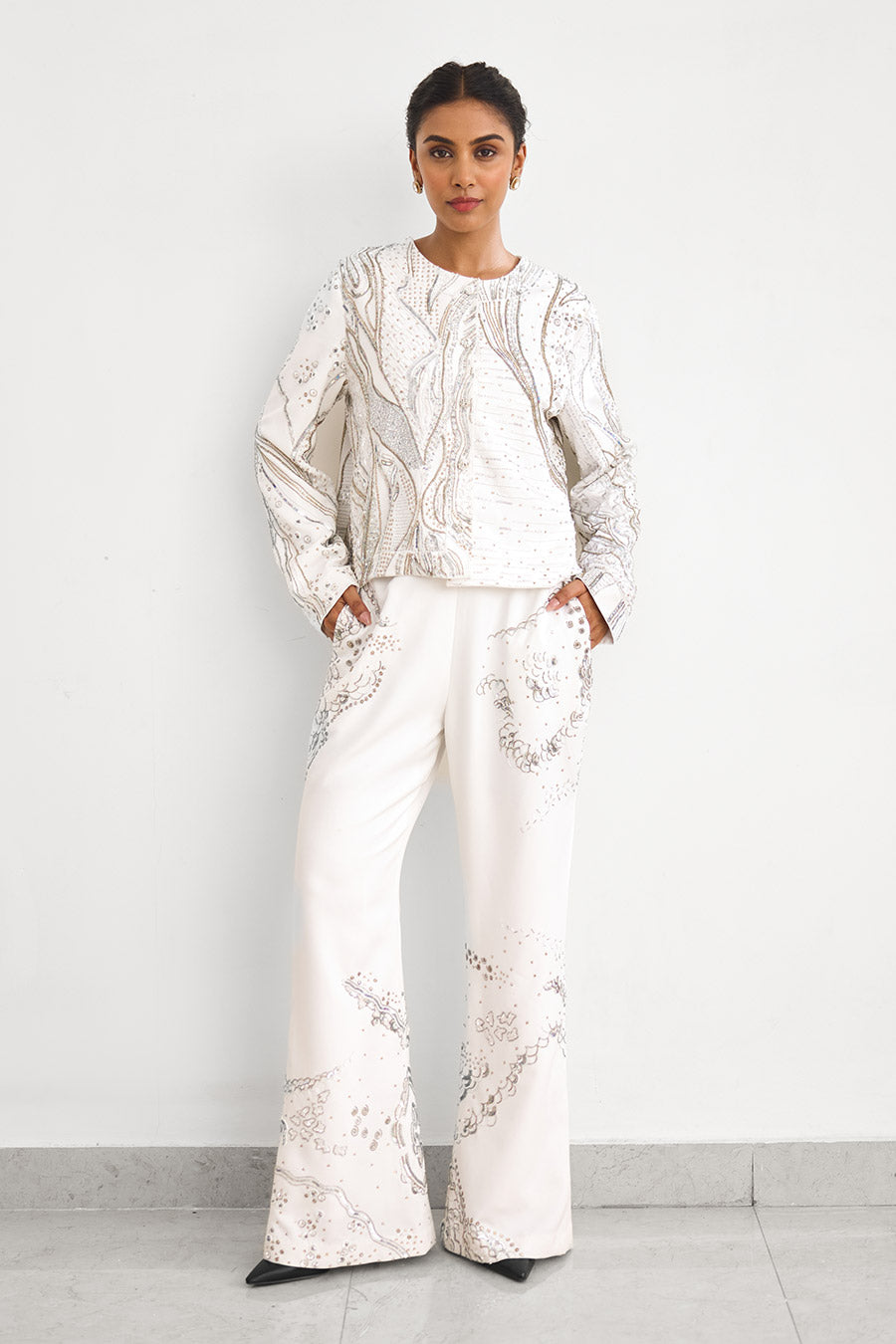 Aurora Ivory Embellished Corset Co-Ord Set