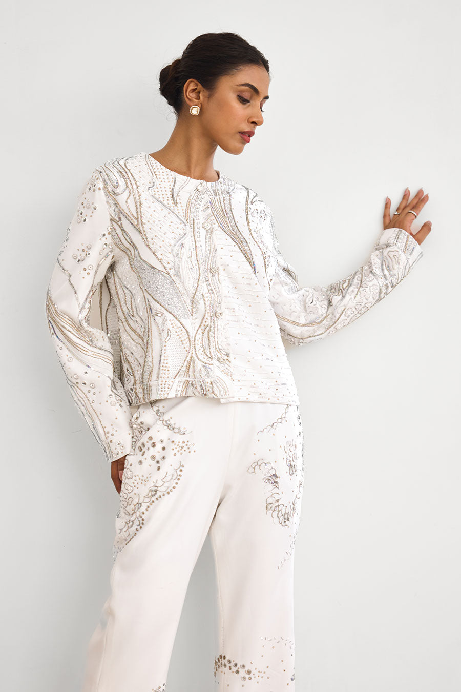Aurora Ivory Embellished Corset Co-Ord Set