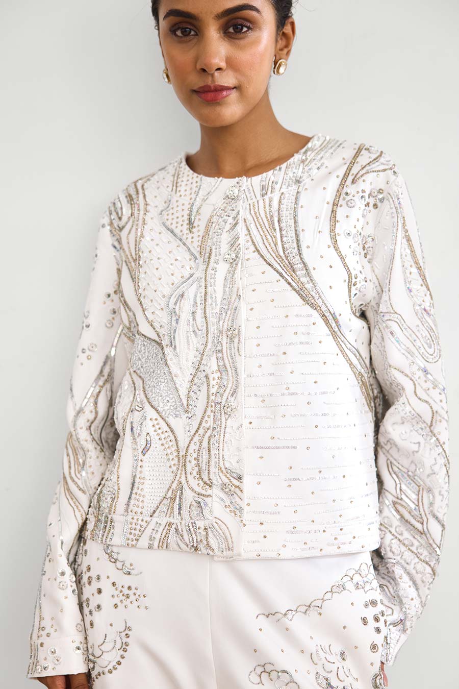 Aurora Ivory Embellished Corset Co-Ord Set
