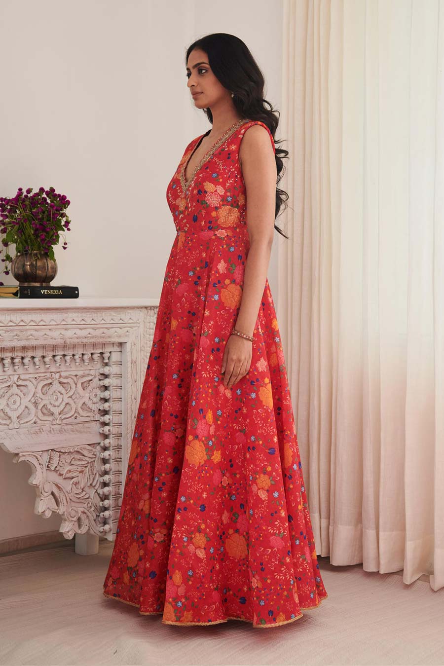 Red Rithi Printed Dress