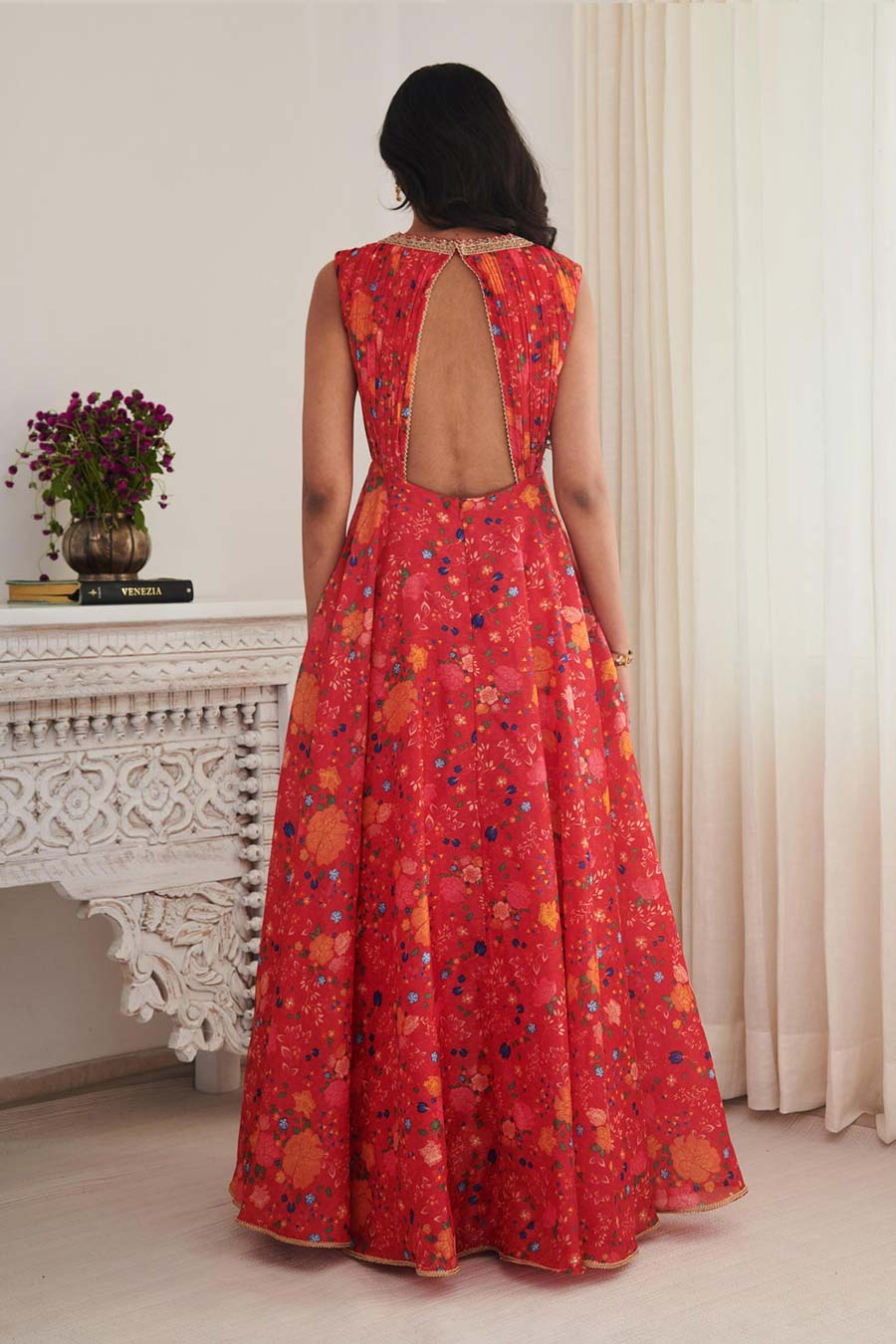 Red Rithi Printed Dress