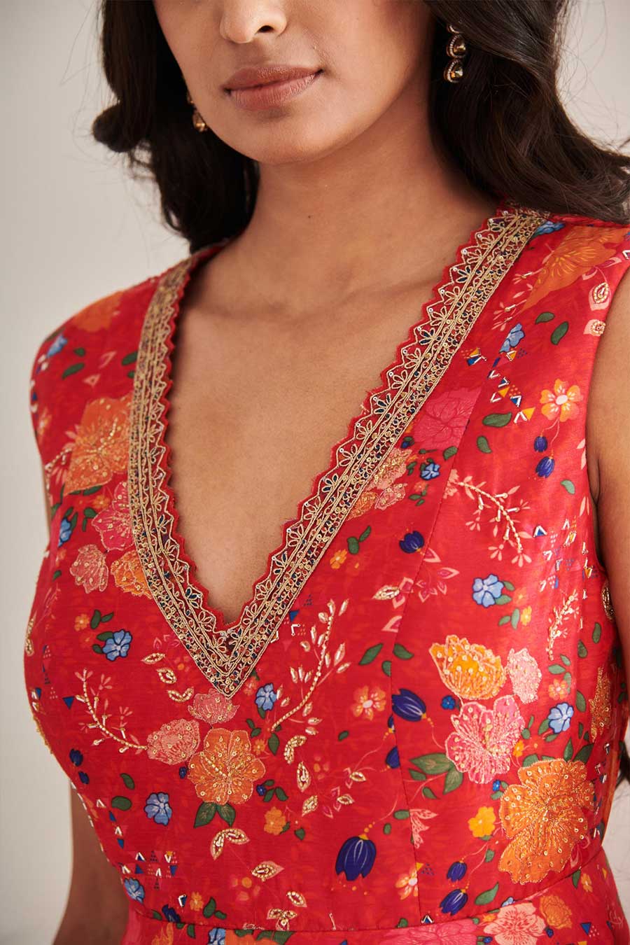 Red Rithi Printed Dress