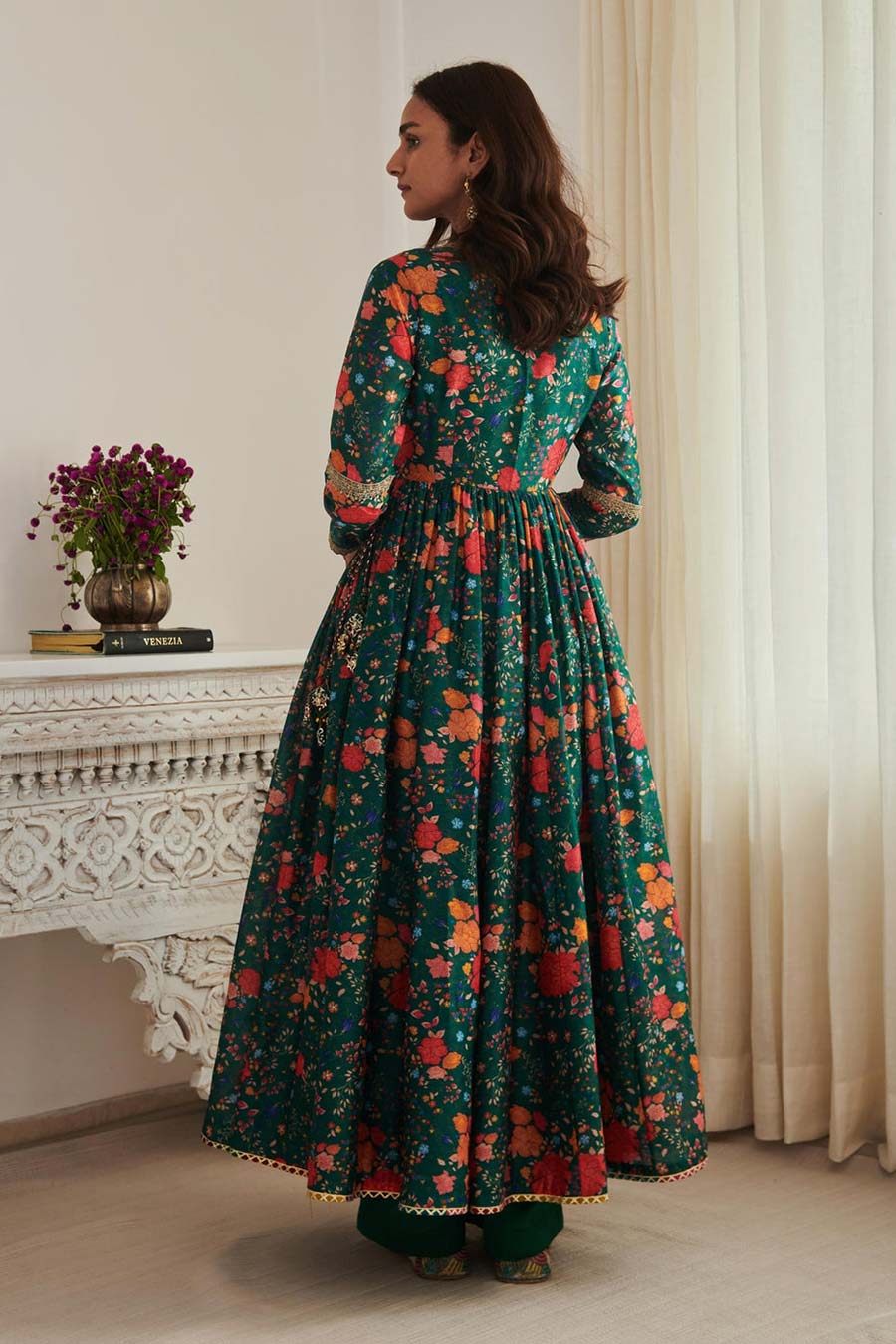 Green Kangann Printed Anarkali & Pant Set