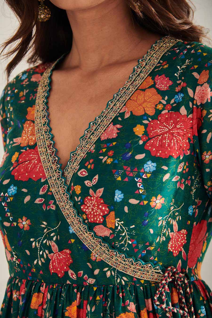 Green Kangann Printed Anarkali & Pant Set