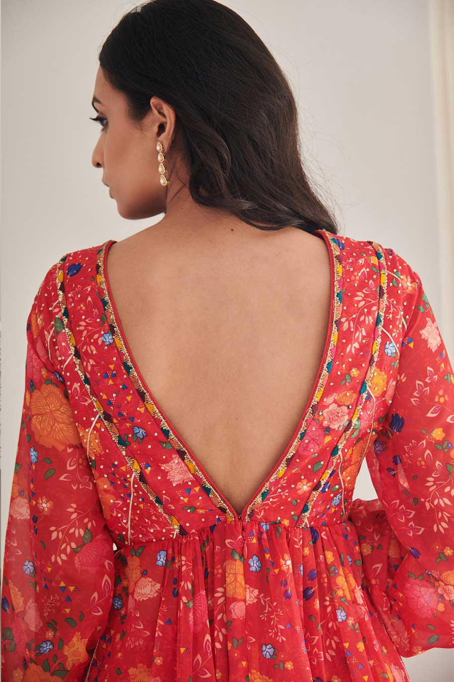 Red Kesh Printed Kurta & Pant Set