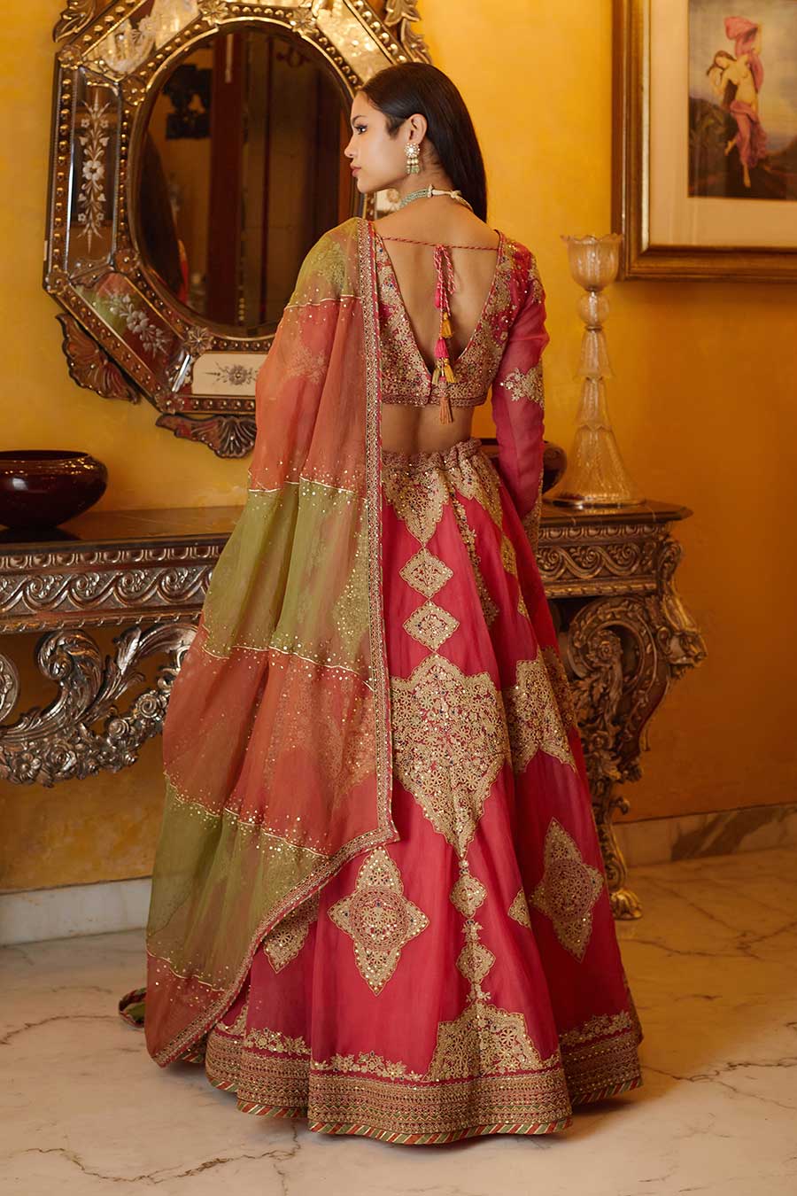 Hot Pink Roma Embroidered Lehenga Set