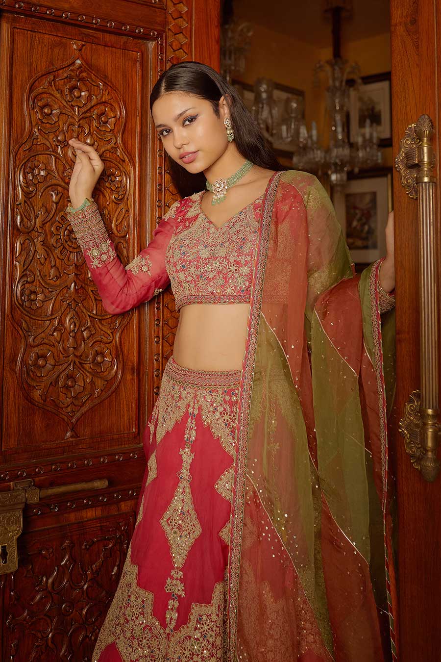 Hot Pink Roma Embroidered Lehenga Set