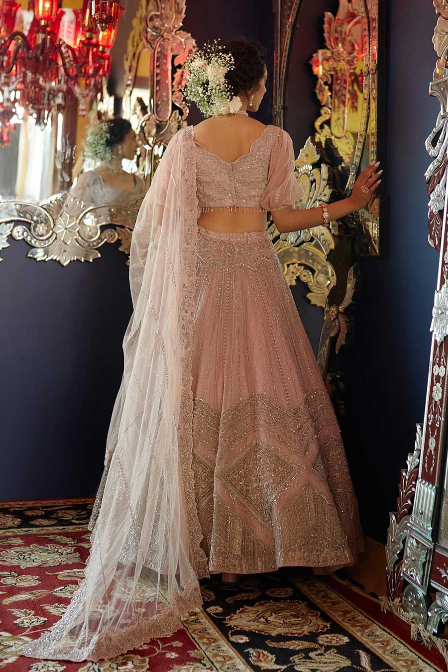 Frosty Pink Shahnoor Embroidered Lehenga Set