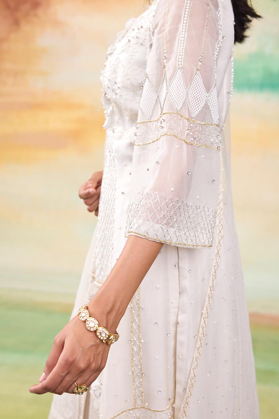 Ivory Anastasia Embroidered Kurta Set
