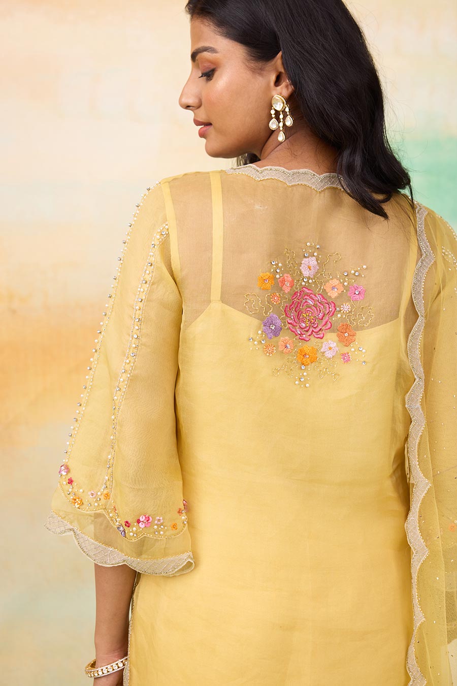 Sunrise Yellow Amira Embroidered Kurta Set