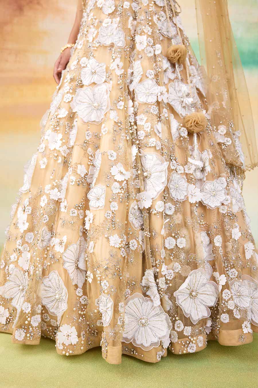 Golden Haze Bella Floral Embroidered Lehenga Set