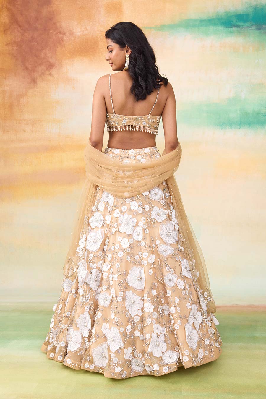 Golden Haze Bella Floral Embroidered Lehenga Set