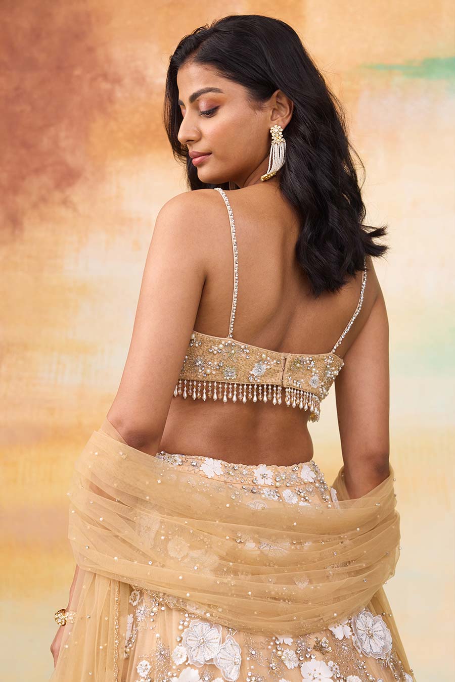 Golden Haze Bella Floral Embroidered Lehenga Set