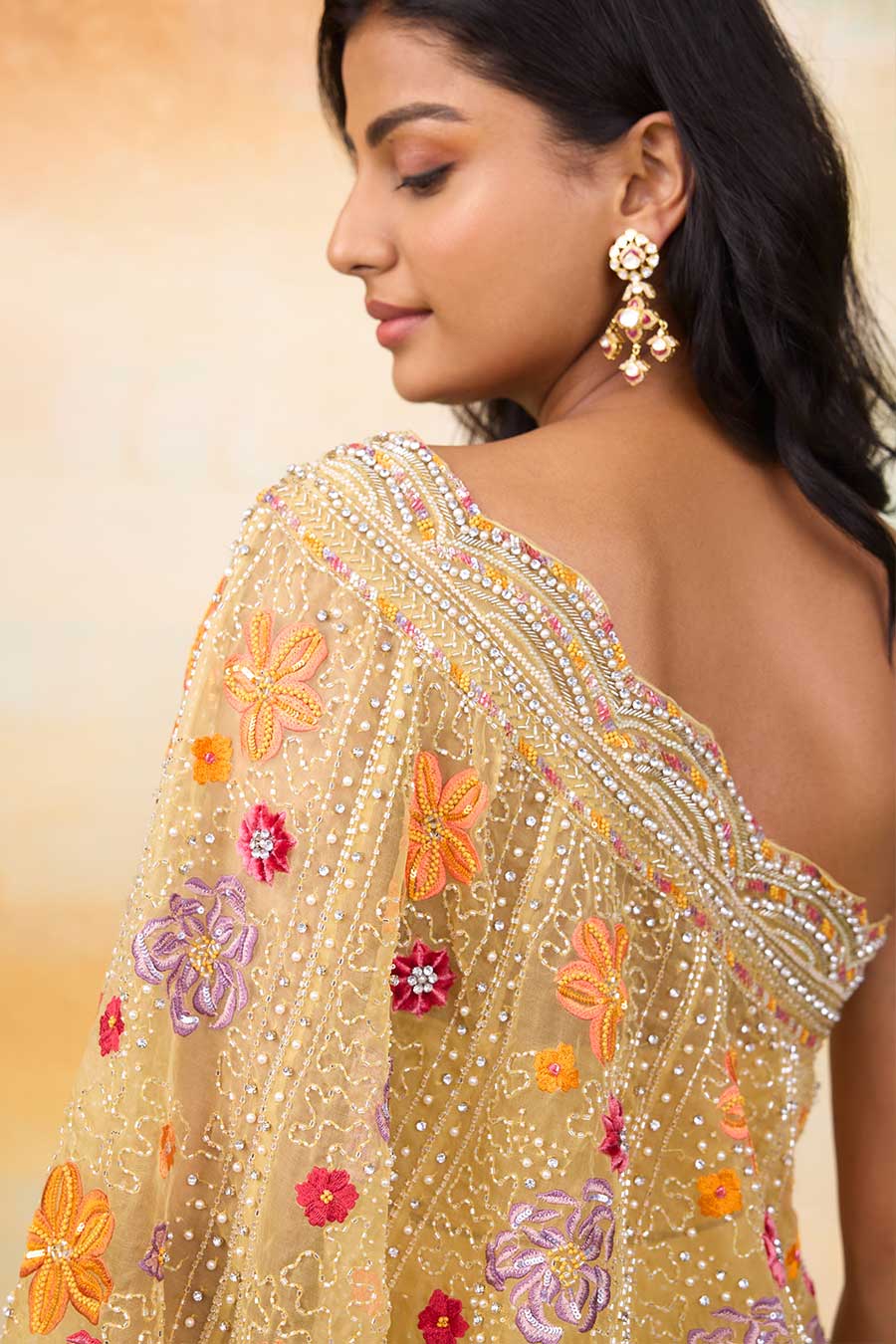 Yellow Cecily Embroidered Top & Skirt Co-Ord Set