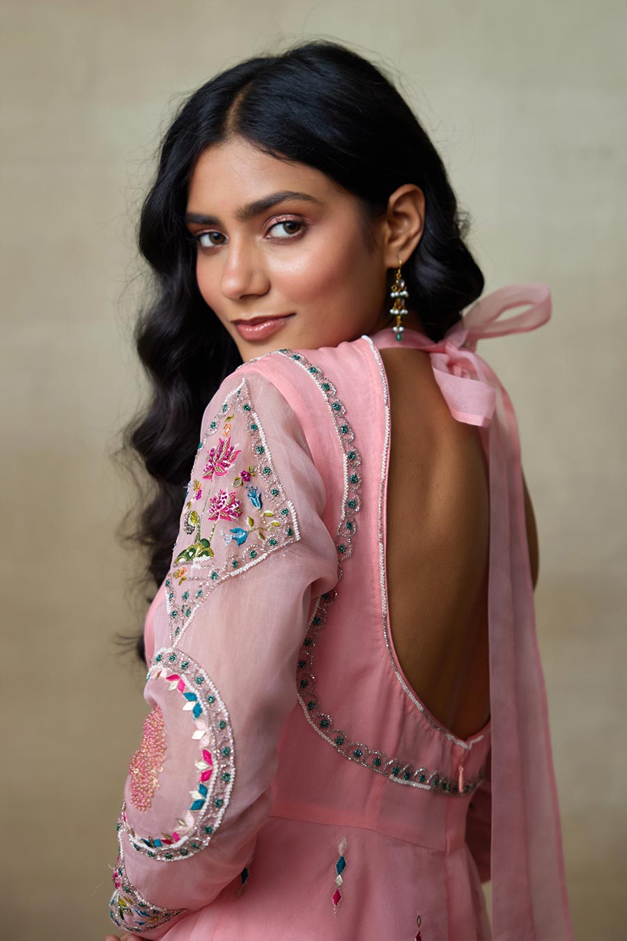 Pink Breeze Embroidered Short Dress