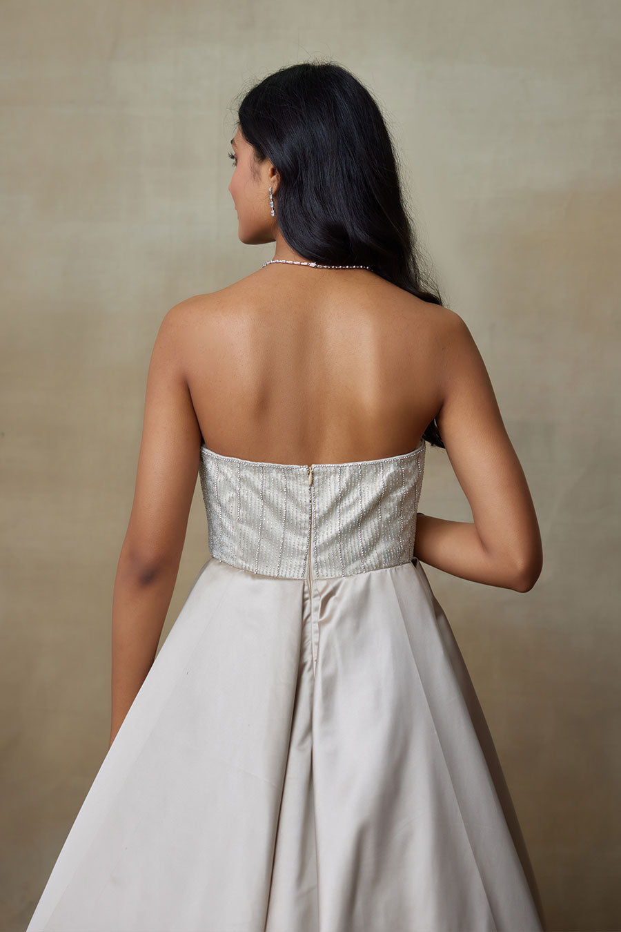 Pale Toosh Swan Embroidered Gown