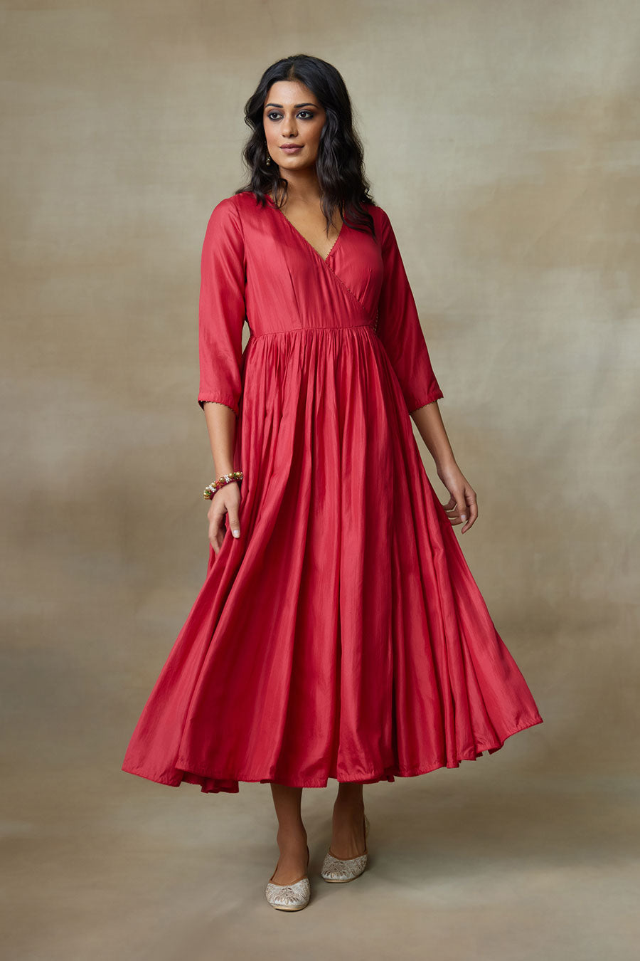 Red Rise Angrakha Kurta Dress