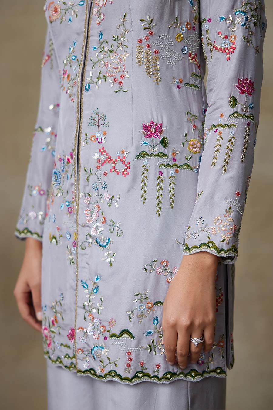 Grey Finch Embroidered Kurta & Pant Set