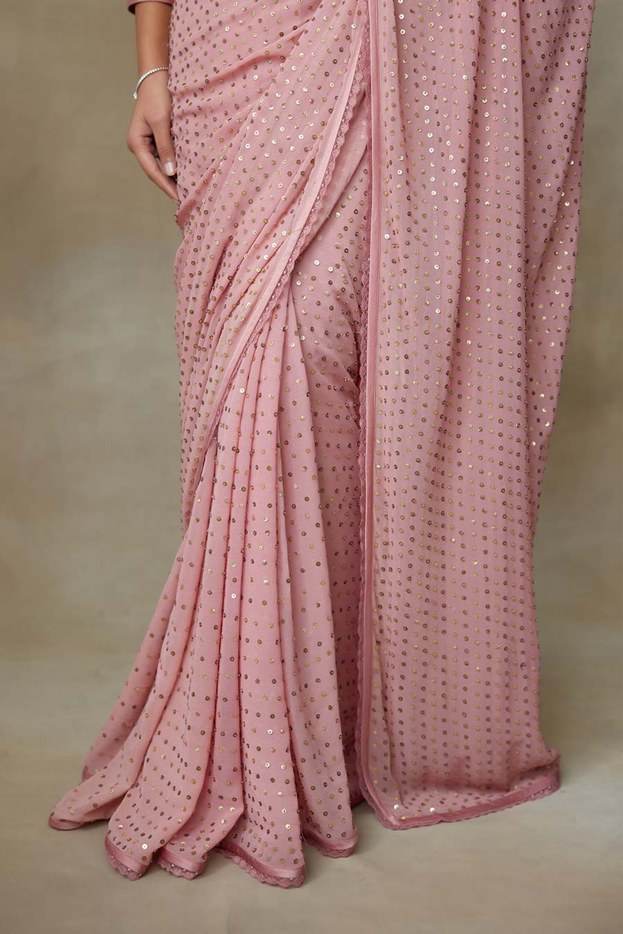 Pink Rangrez Embroidered Saree Set