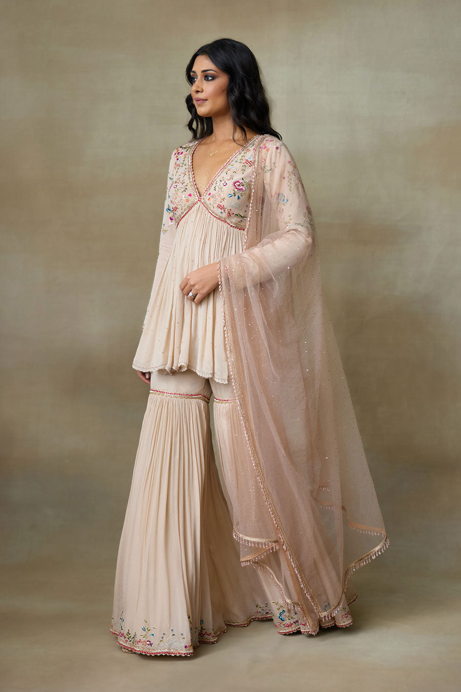 Toosh Fairy Embroidered Sharara Set