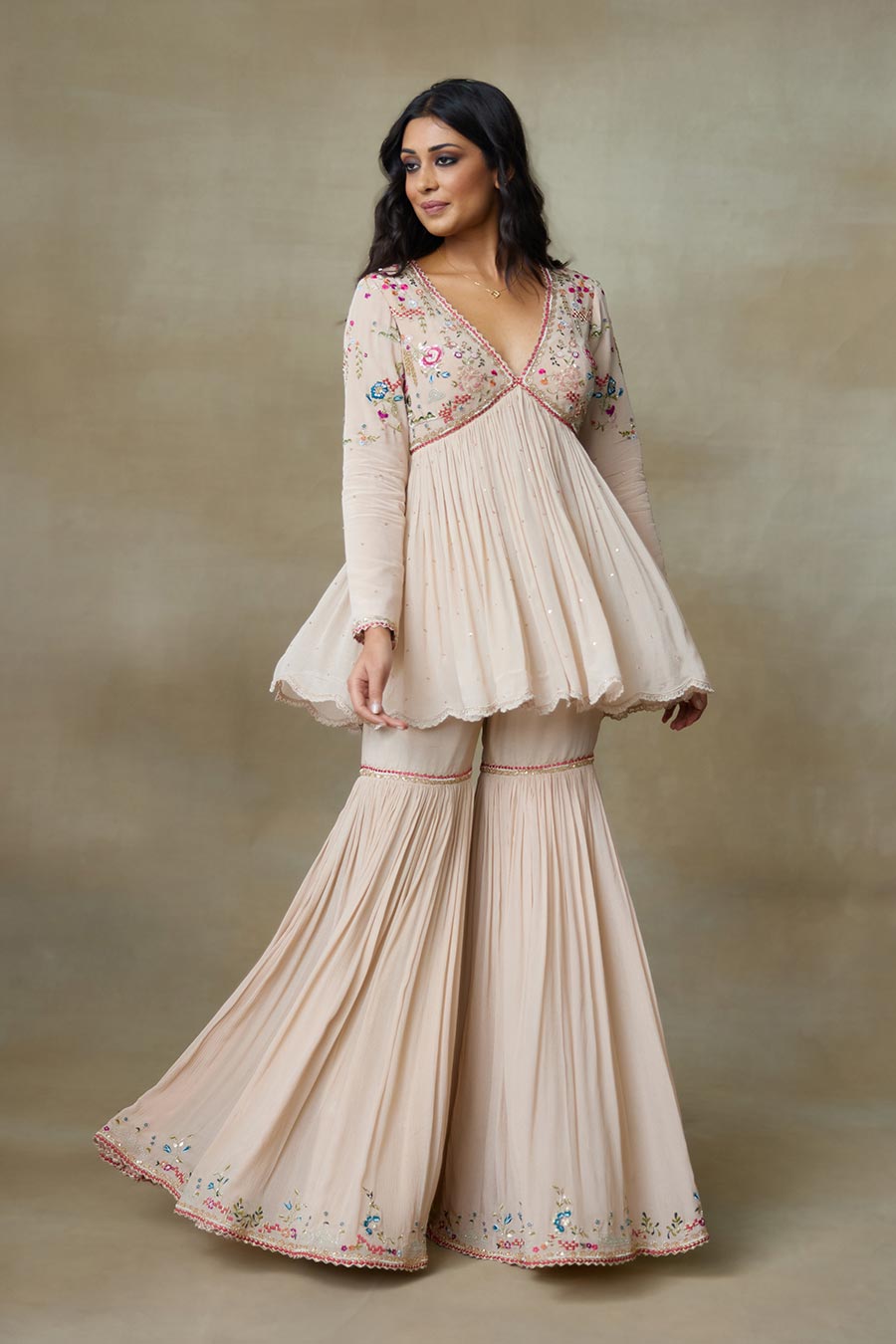 Toosh Fairy Embroidered Sharara Set