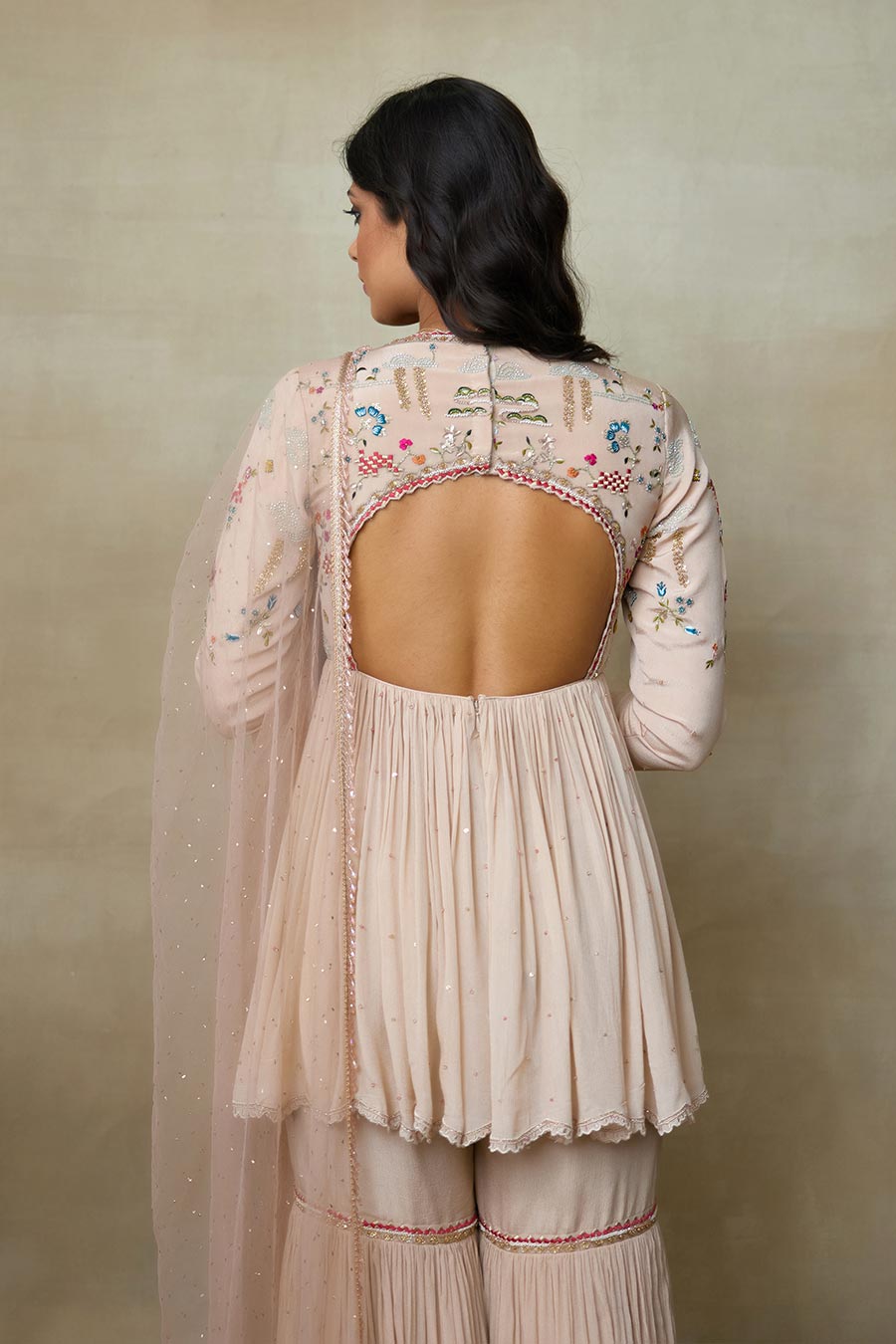 Toosh Fairy Embroidered Sharara Set