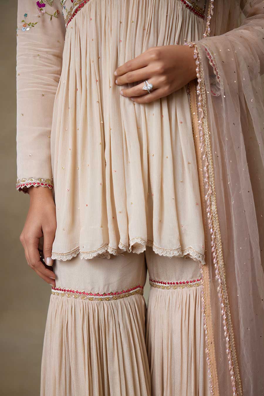 Toosh Fairy Embroidered Sharara Set