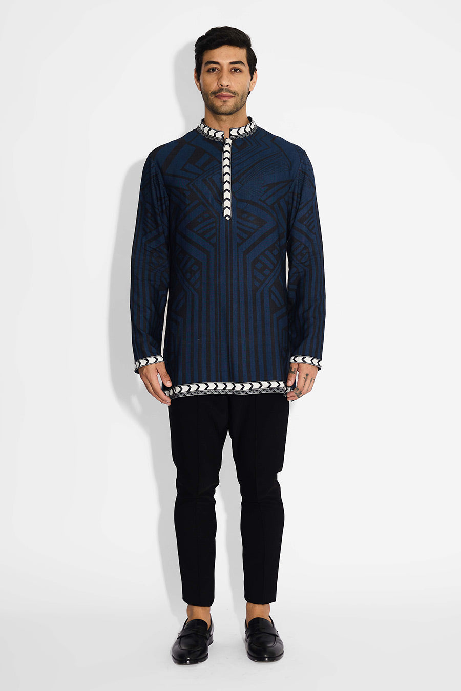 Blue Noir Stride Short Kurta