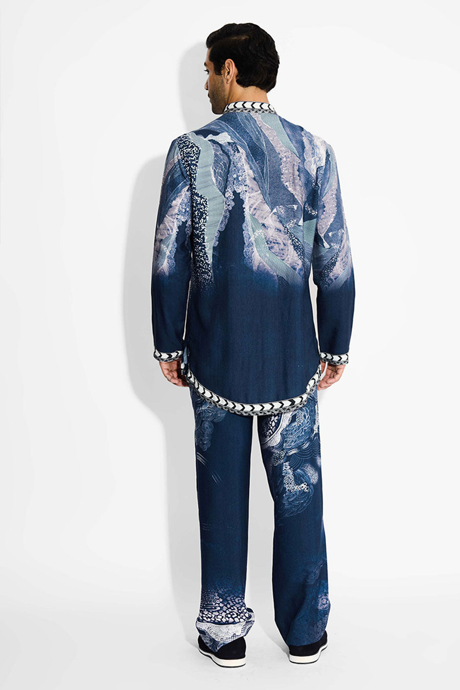 Blue Morph Asymmetric Short Kurta