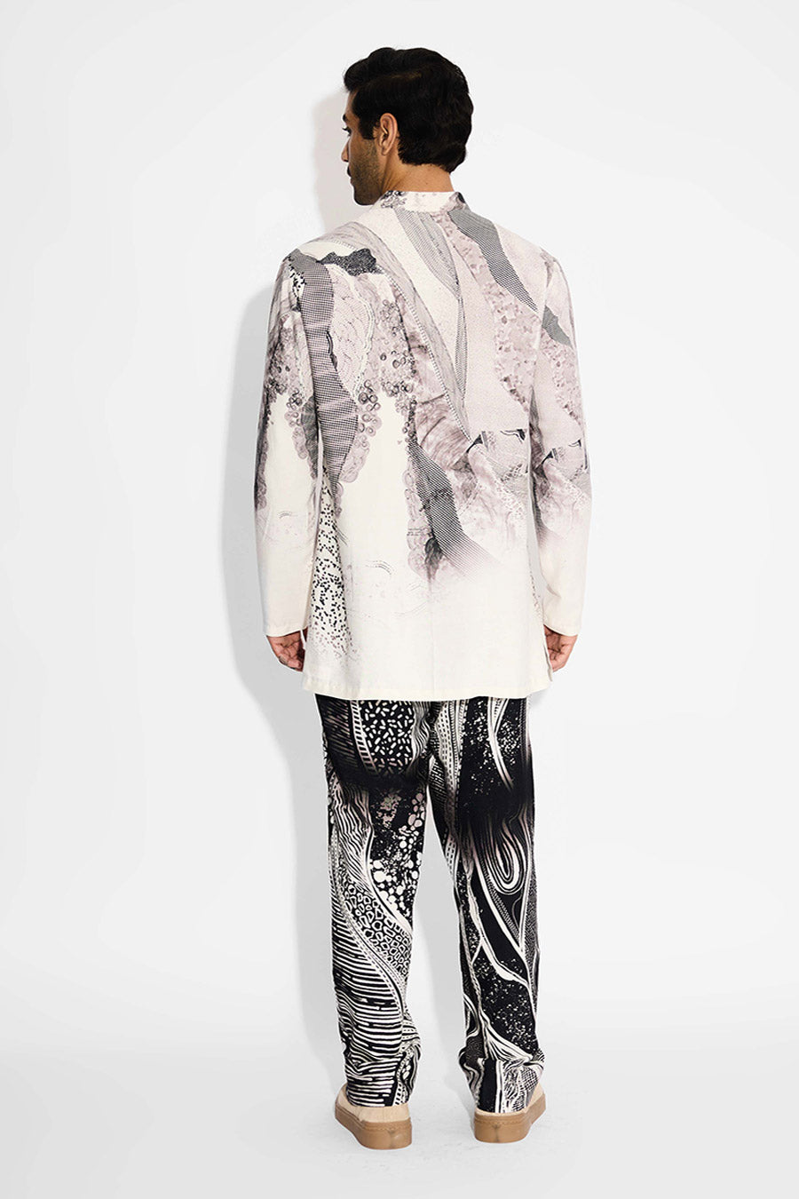 Ivory Lush Morph Printed Short Kurta