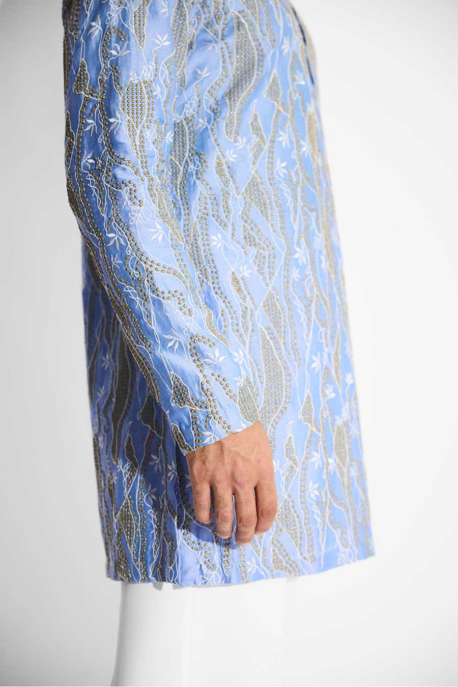 Frost Blue Abyss Dots Short Kurta