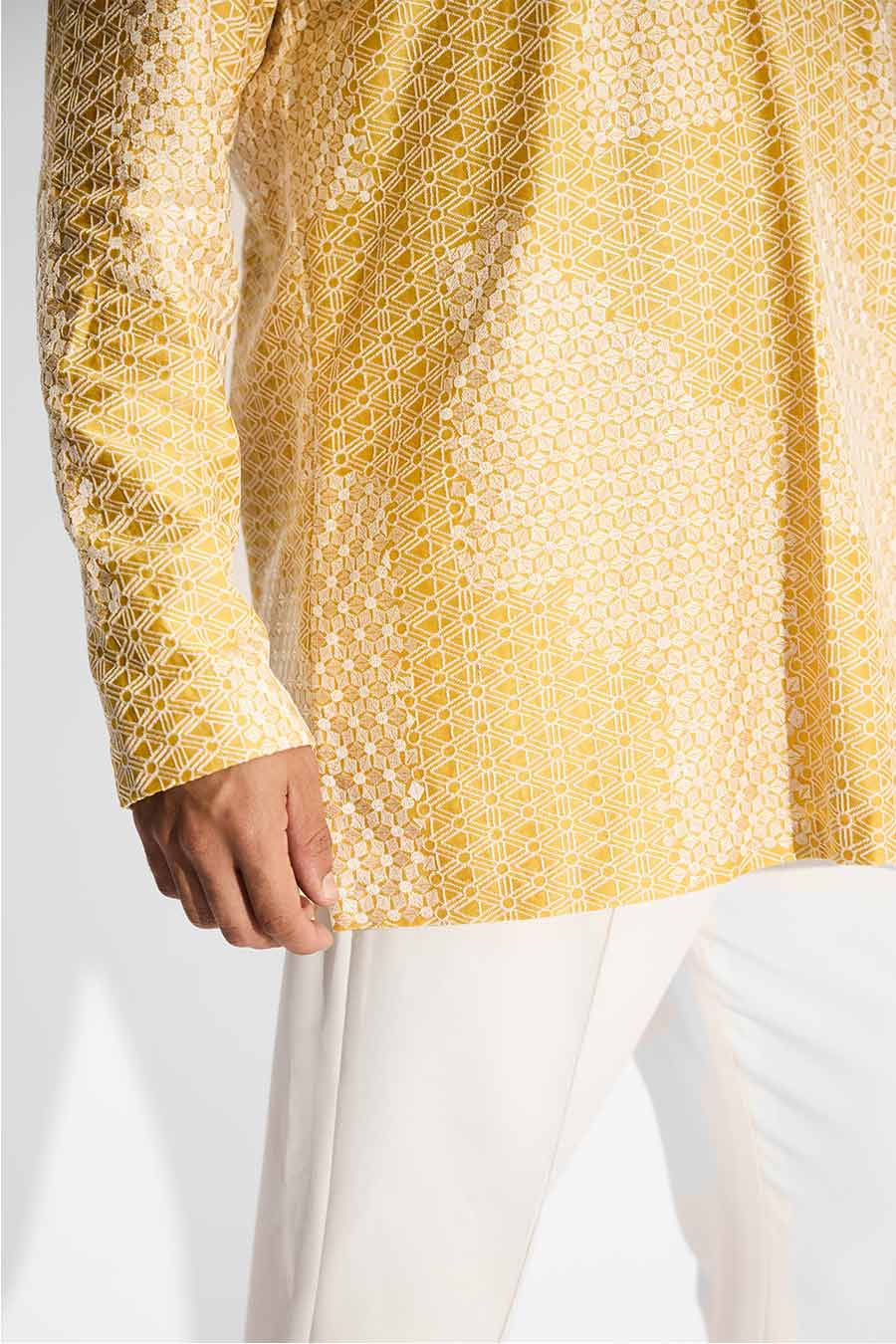 Yellow Drop-Shoulder Short Kurta
