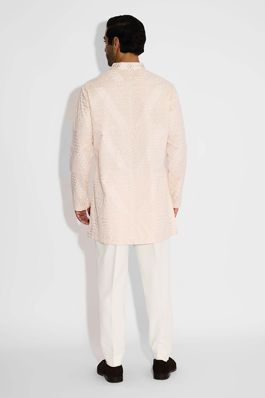Misty Pink Ornate Short Kurta