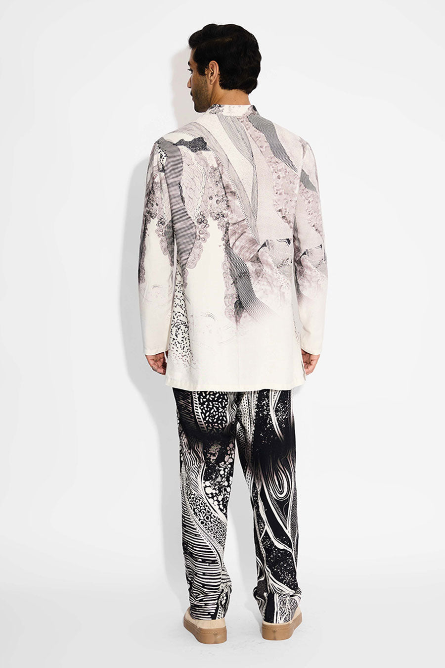 Black Morph Printed Straight-Fit Pant