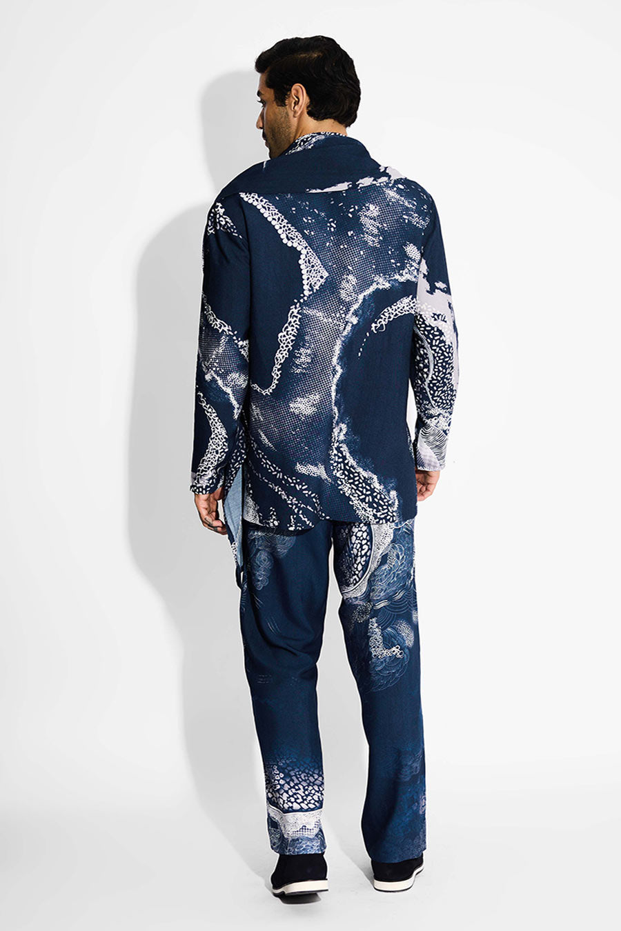Blue Swirl Printed Straight-Fit pant