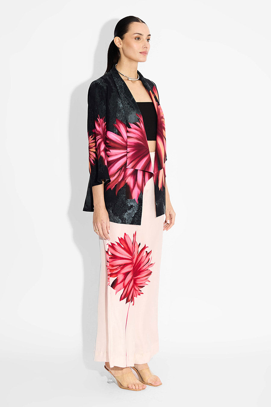 Black Floral Printed Shrug