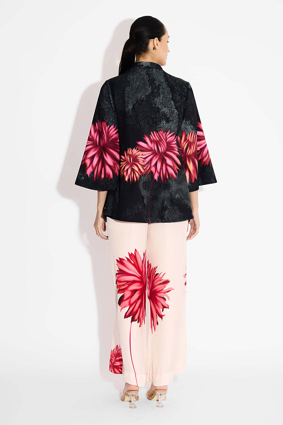 Black Floral Printed Shrug