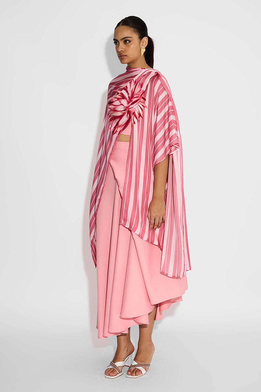 Pink Striped Wrap-Style Overlay