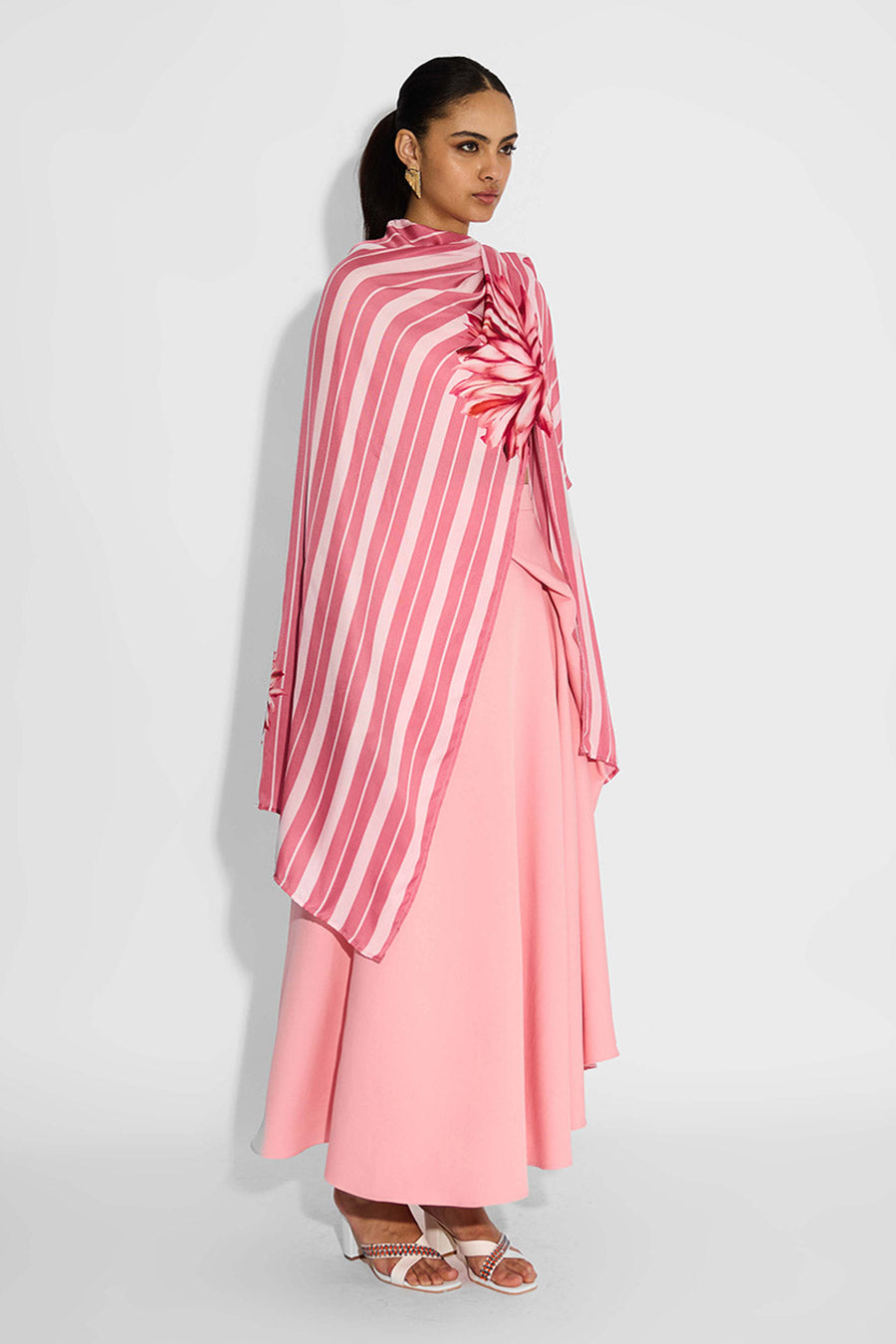 Pink Striped Wrap-Style Overlay