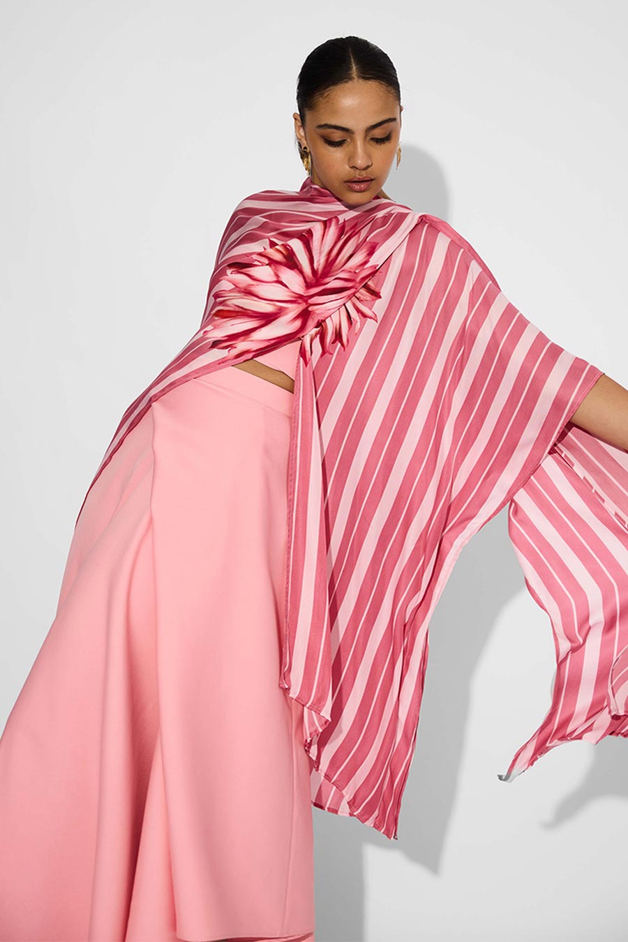 Pink Striped Wrap-Style Overlay
