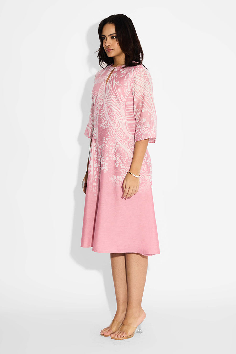 Pink Swirl Printed Dress