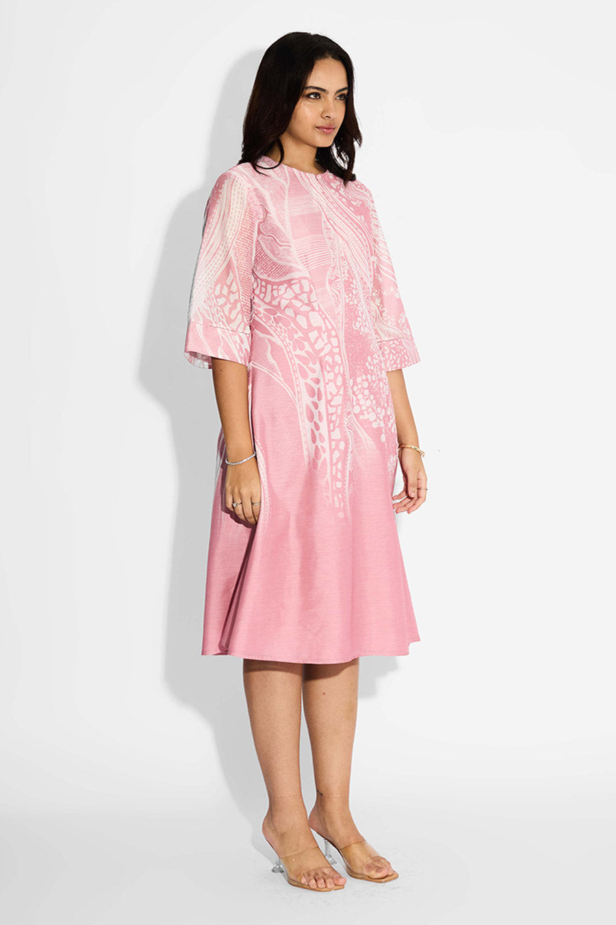 Pink Swirl Printed Dress